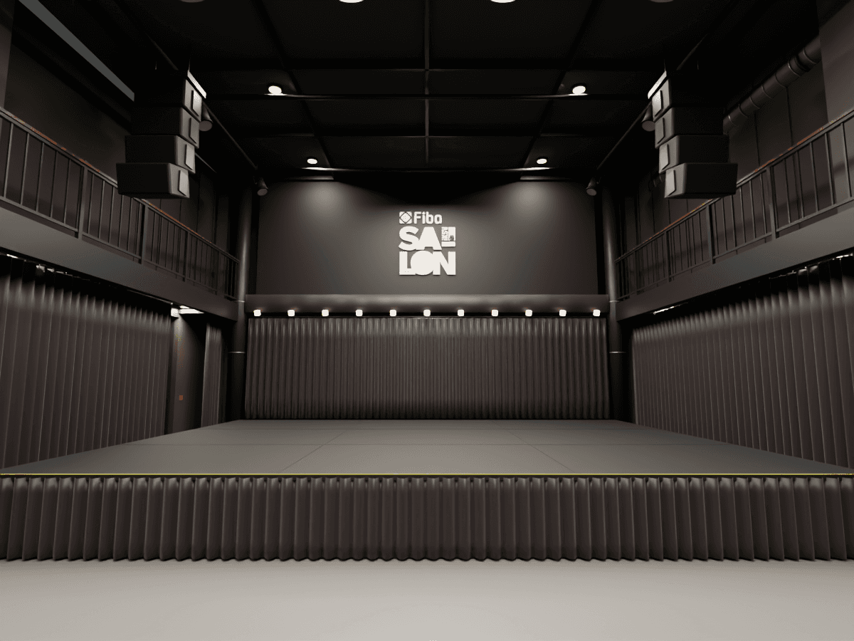 The updated Salon İKSV model with its stage, balconies and Fiba Salon identity